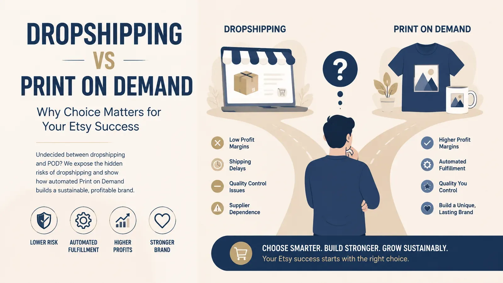 Dropshipping vs Print on Demand: 2025'te Hangi E-Ticaret Modeli Sizi Gerçek Özgürlüğe Götürür? - yazı kapağı