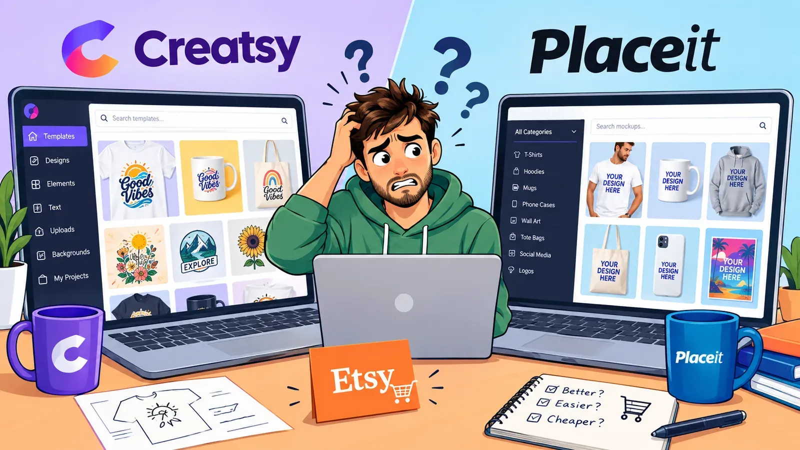 Creatsy vs Placeit: Which Mockup Tool Really Sells Your Etsy POD Products? - post cover