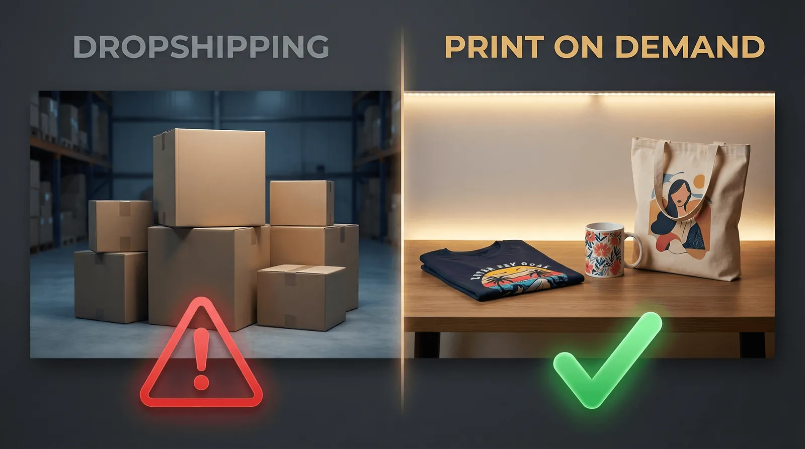 Dropshipping vs POD: Why Print on Demand Wins in 2025 (The Hidden Traps Revealed) - blog post