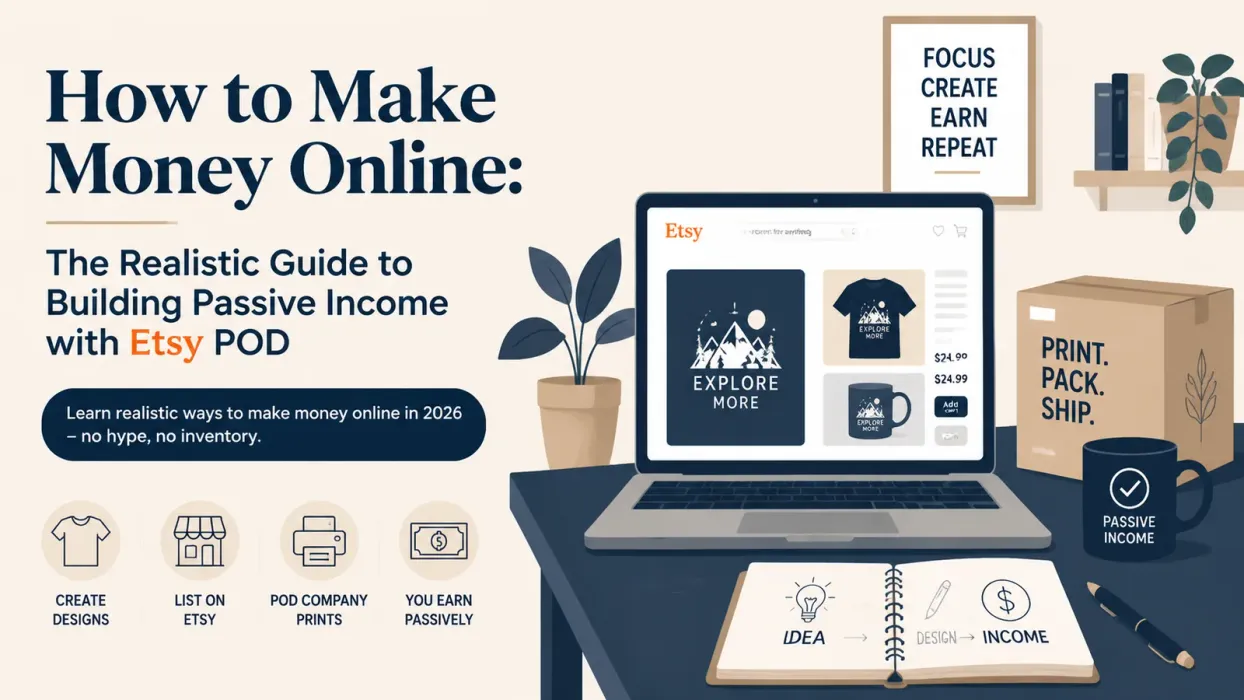 How to Make Money Online: The Realistic Guide to Building Passive Income with Etsy POD - blog post