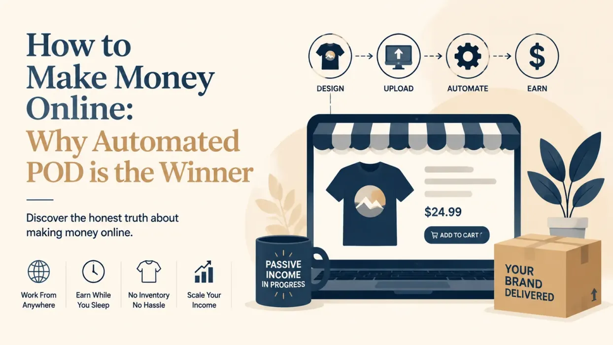 How to Make Money Online: Why Automated POD is the Winner - blog post