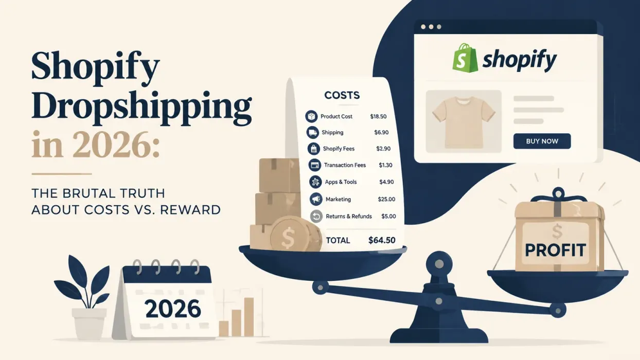 Shopify Dropshipping in 2026: The Brutal Truth About Costs vs. Reward - blog post