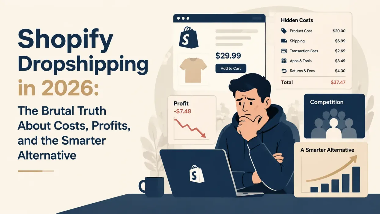 Shopify Dropshipping in 2026: The Brutal Truth About Costs, Profits, and the Smarter Alternative - blog post