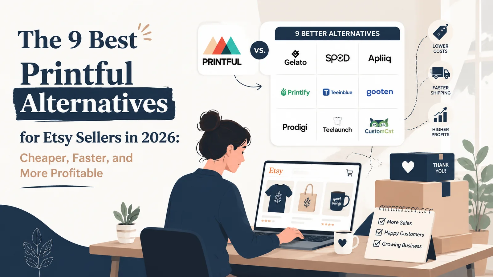 The 9 Best Printful Alternatives for Etsy Sellers in 2026: Cheaper, Faster, and More Profitable - blog post