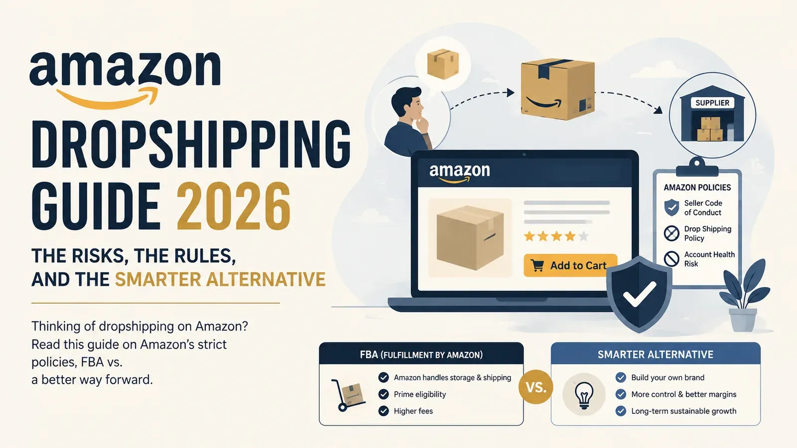 Amazon Dropshipping Guide 2026: The Risks, The Rules, and The Smarter Alternative - post cover