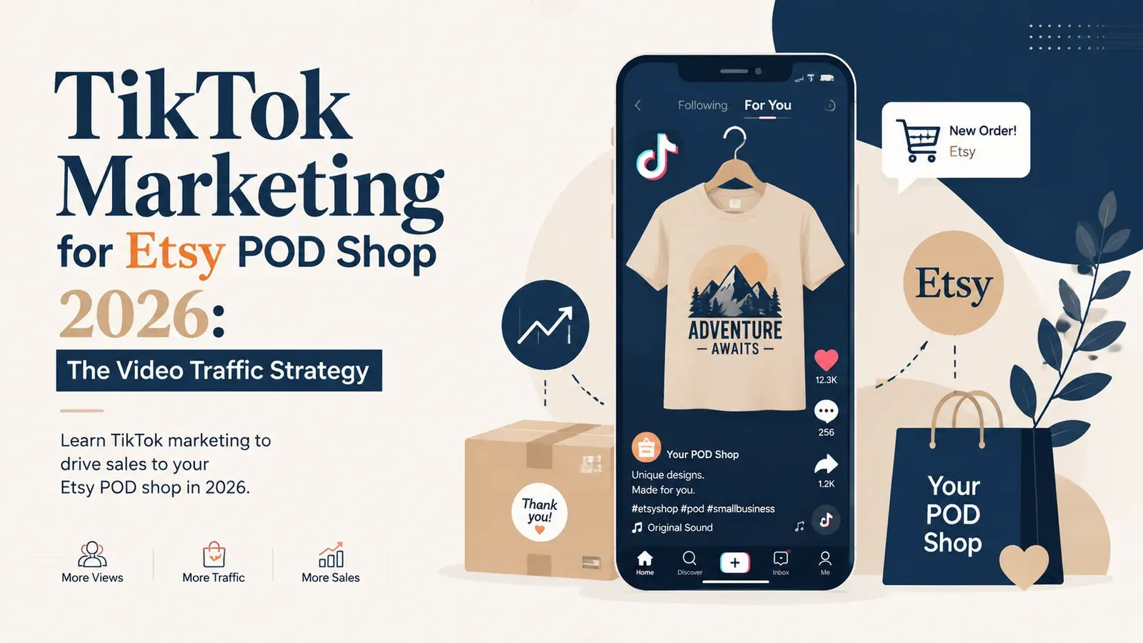 TikTok ile Etsy Mağazası Büyütmek: 2026'da Organik Trafik ve Video Stratejisi - yazı kapağı