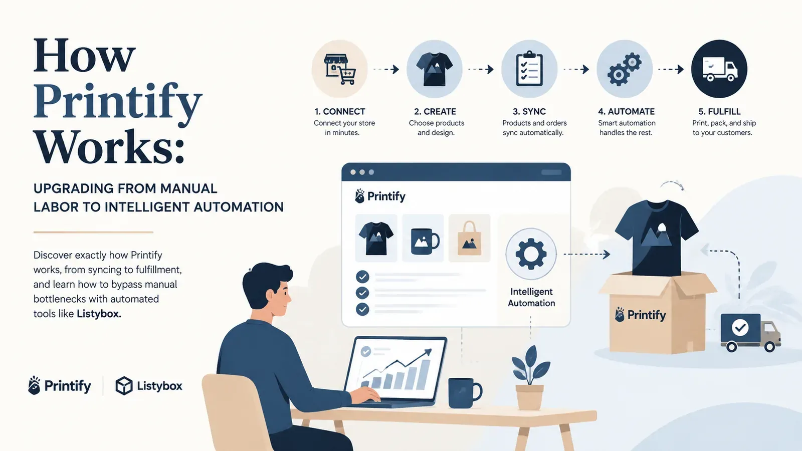 Printify Nasıl Çalışır? Adım Adım İş Akışı ve Otomasyon Rehberi - yazı kapağı