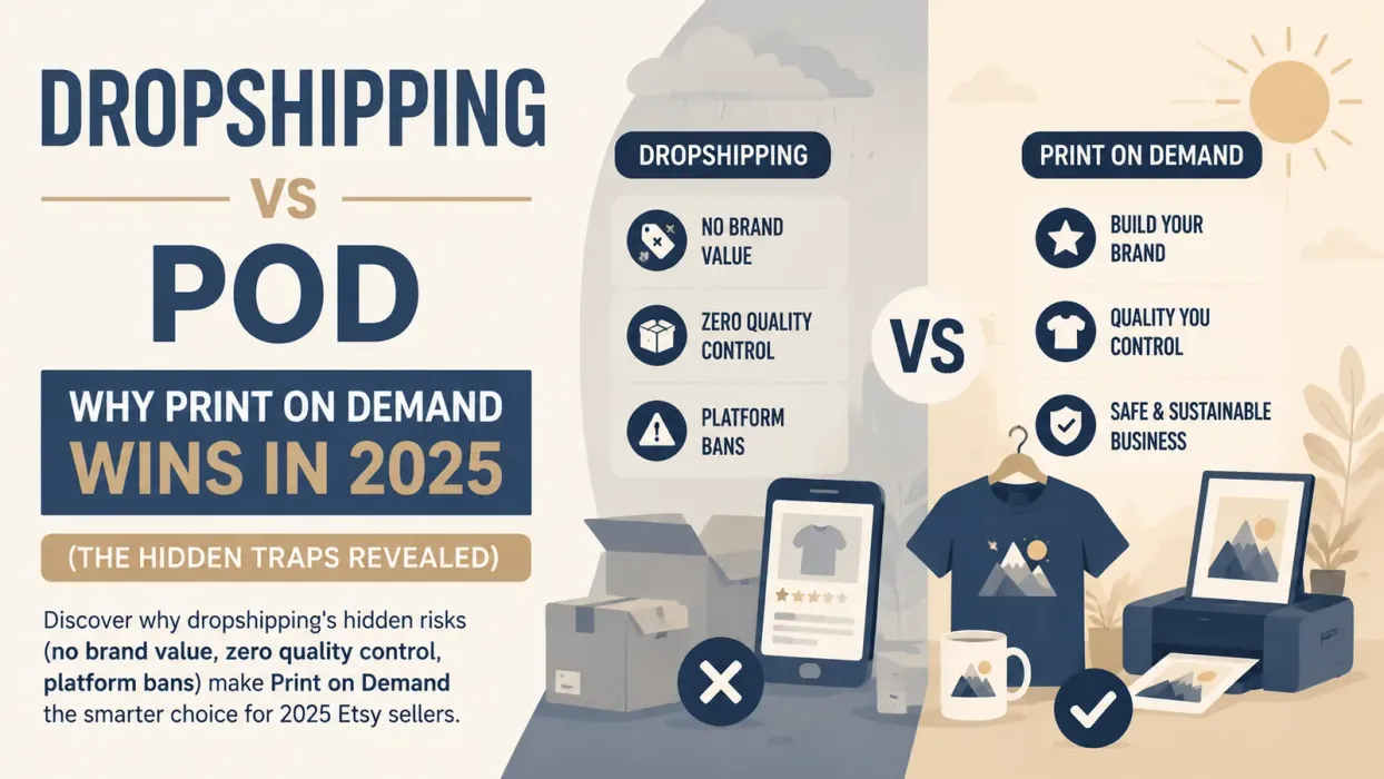Dropshipping vs POD: Why Print on Demand Wins in 2025 (The Hidden Traps Revealed) - blog post