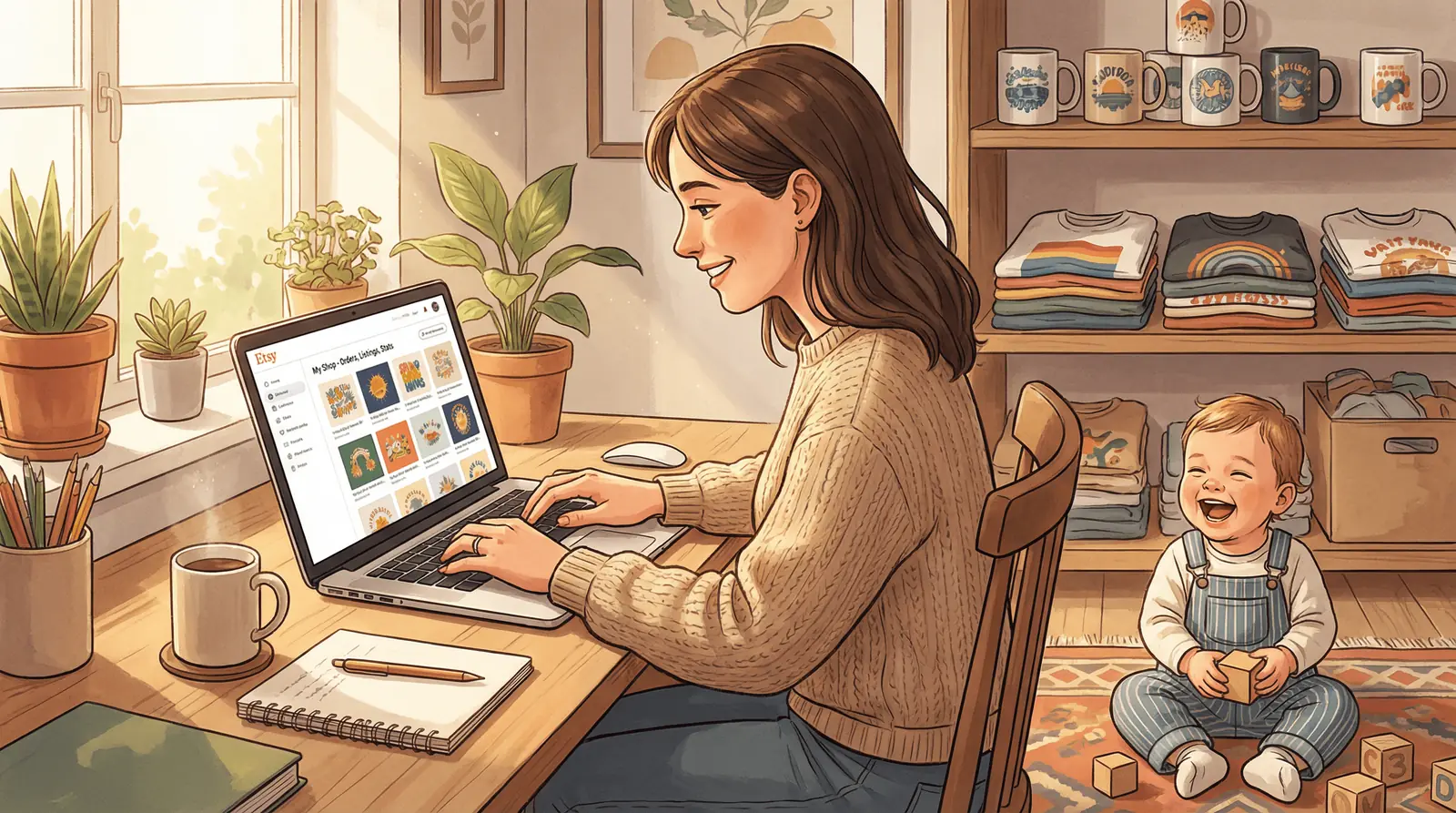 Mom Side Hustle: How to Build a Flexible Print-on-Demand Income Around Your Family - blog post