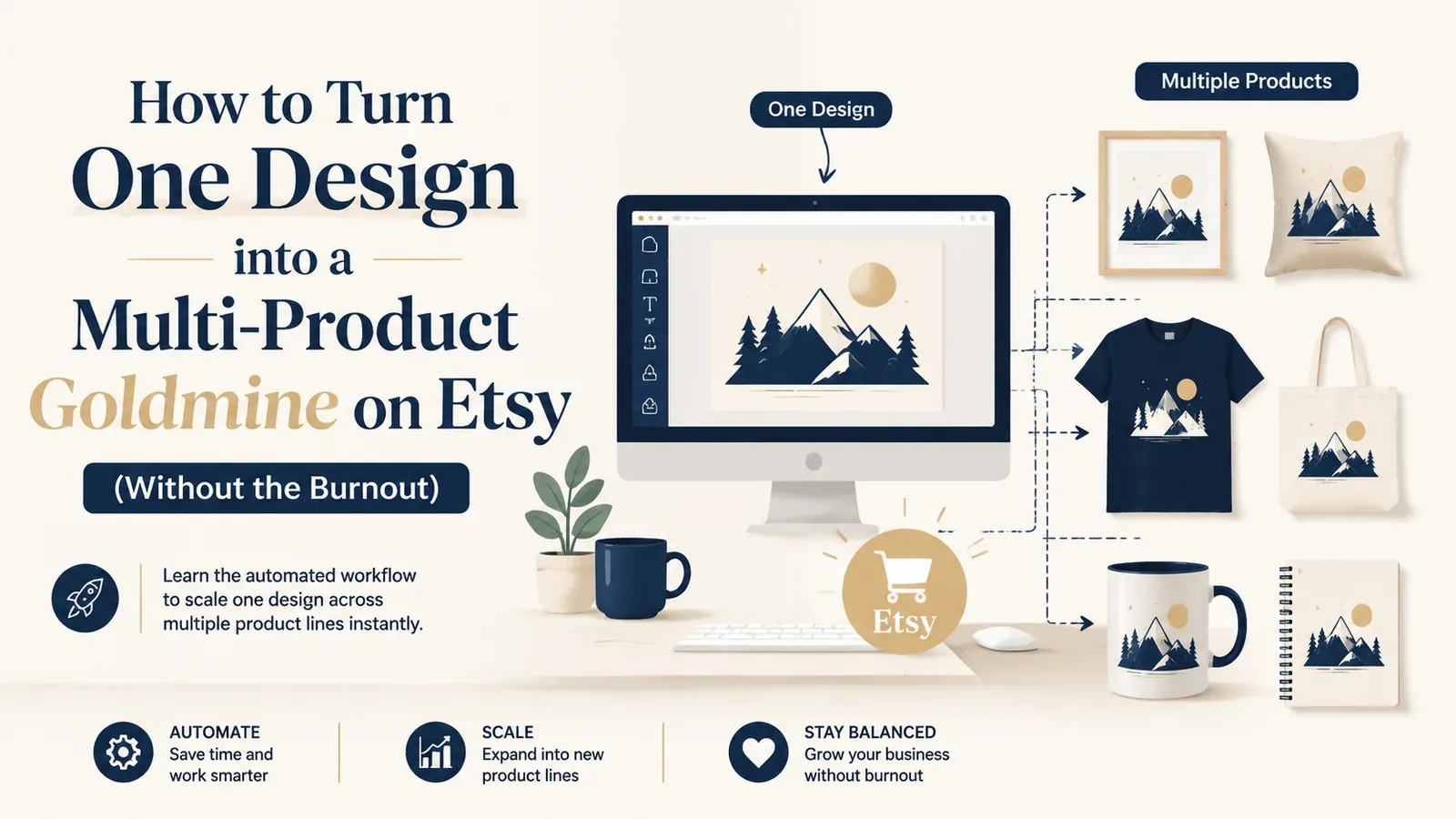 How to Turn One Design into a Multi-Product Goldmine on Etsy (Without the Burnout) - post cover