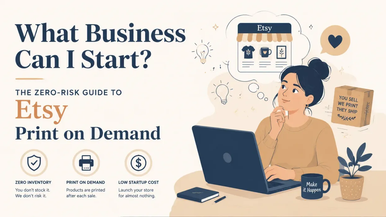 What Business Can I Start? The Zero-Risk Guide to Etsy Print on Demand - blog post