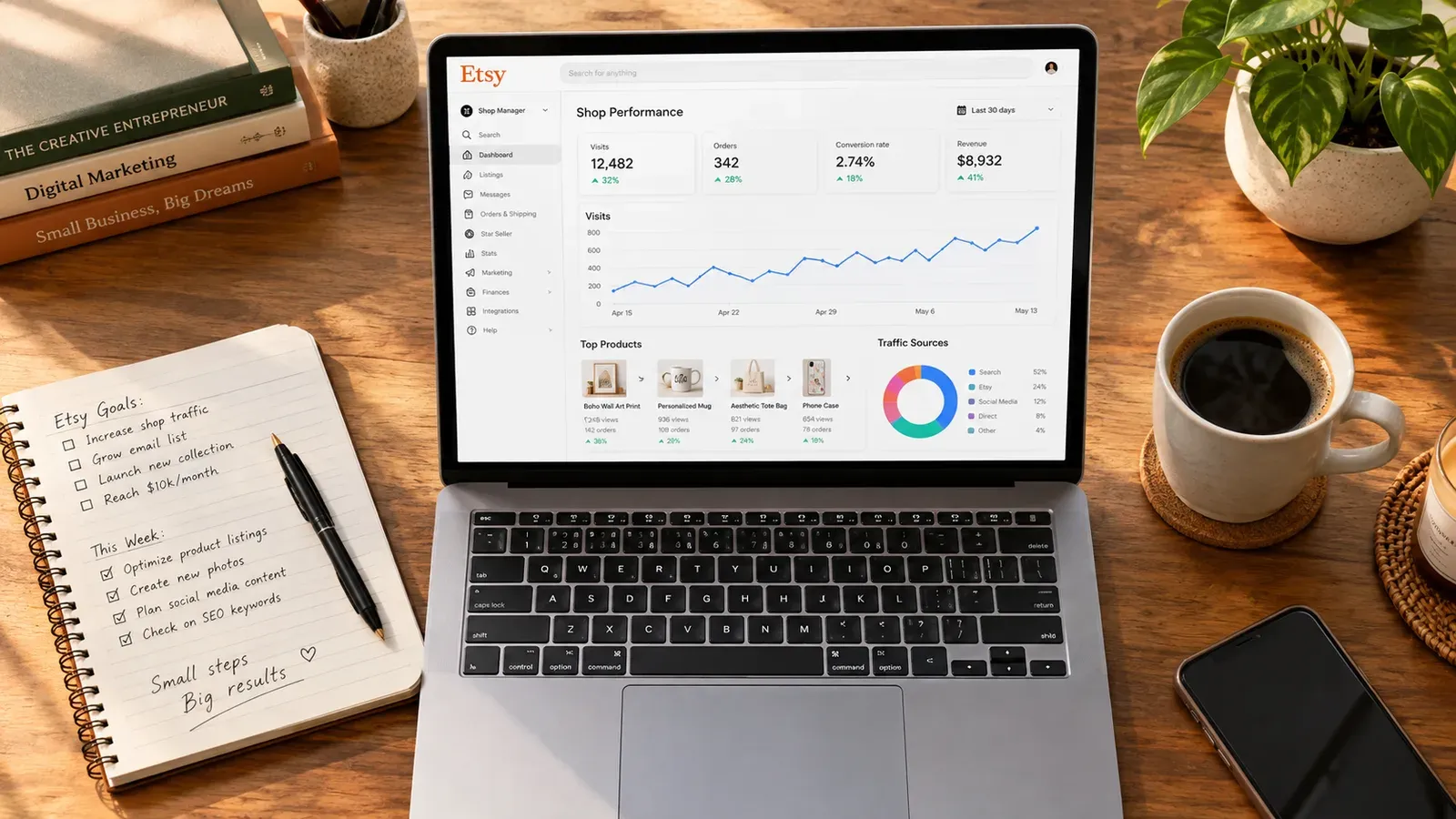 Pazarlama İstatistikleriyle Etsy SEO Denetimi: Veriyle Sıralamanızı Yükseltin - yazı kapağı