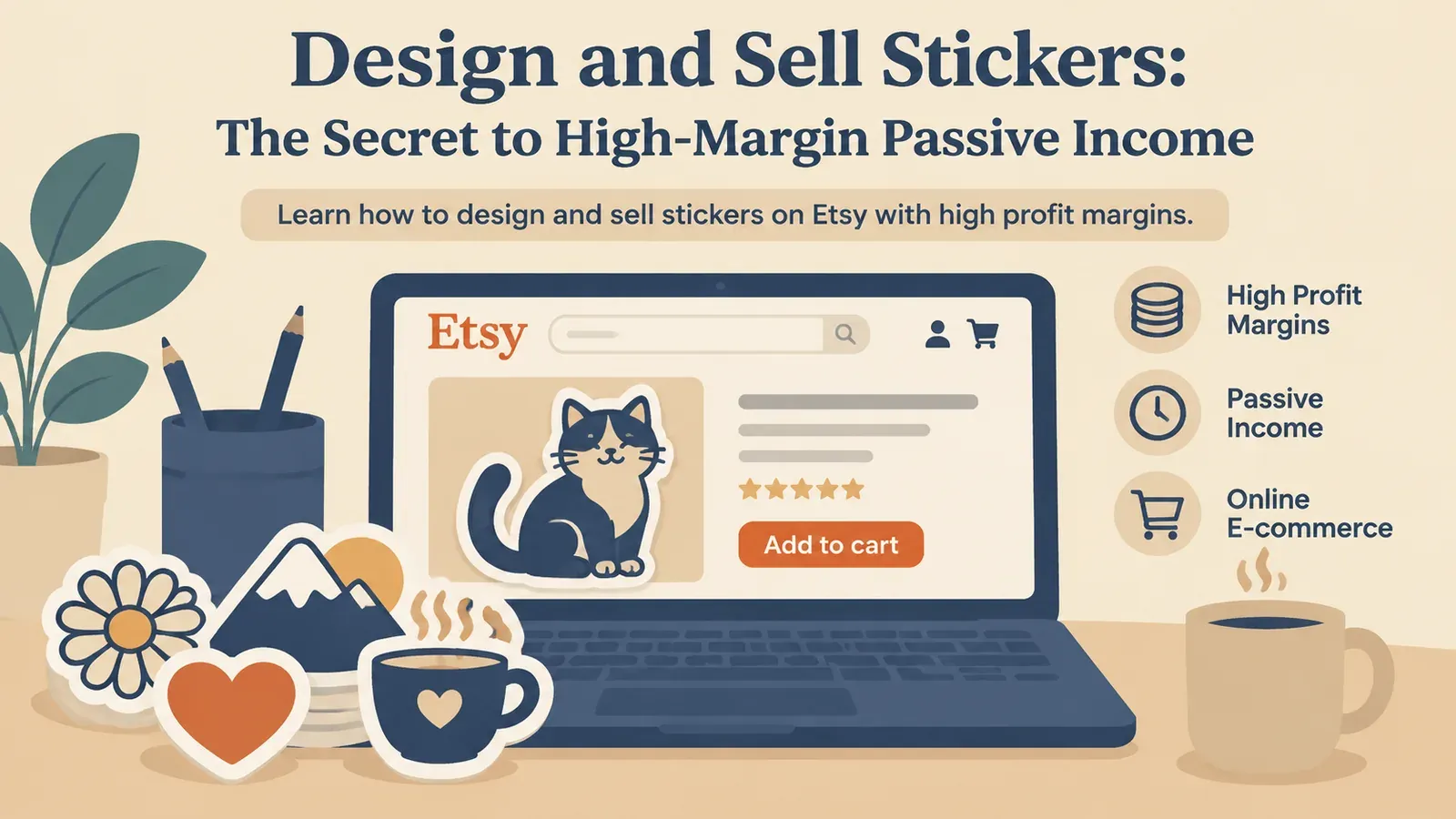 Design and Sell Stickers: The Secret to High-Margin Passive Income - post cover
