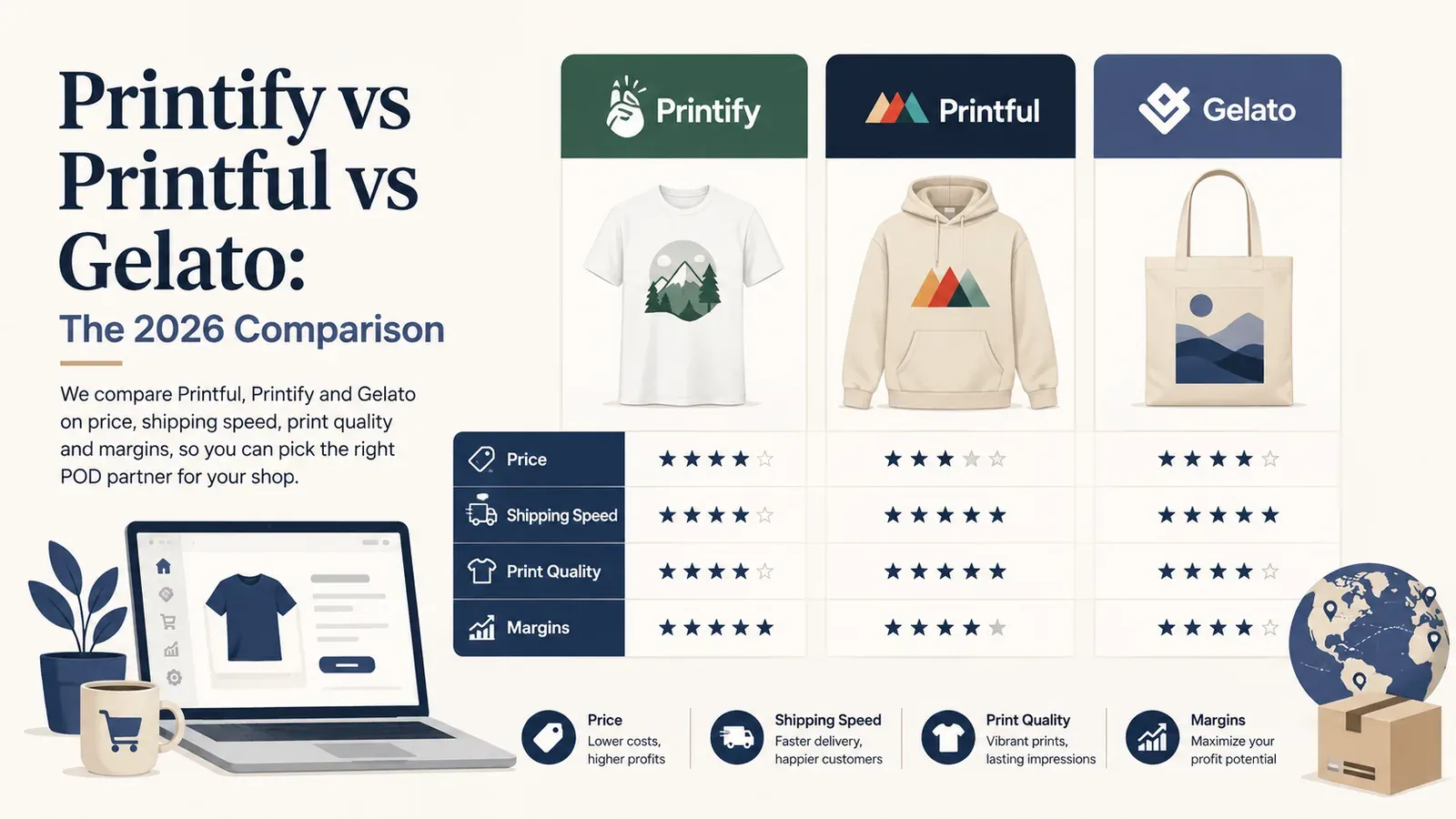 Printify vs Printful vs Gelato: 2026 Etsy POD Karşılaştırması - yazı kapağı