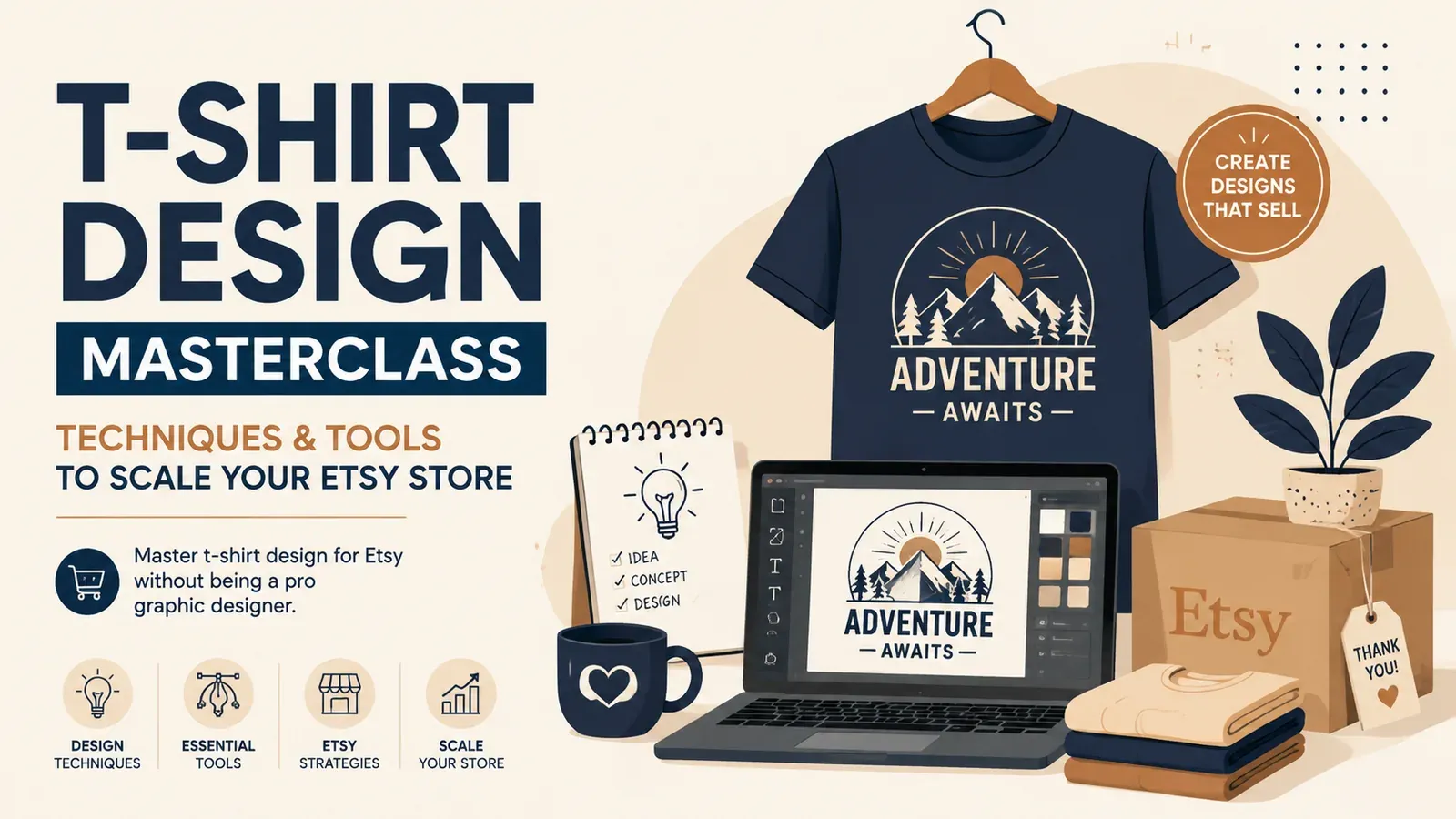T-Shirt Design Masterclass: Techniques & Tools to Scale Your Etsy Store - post cover