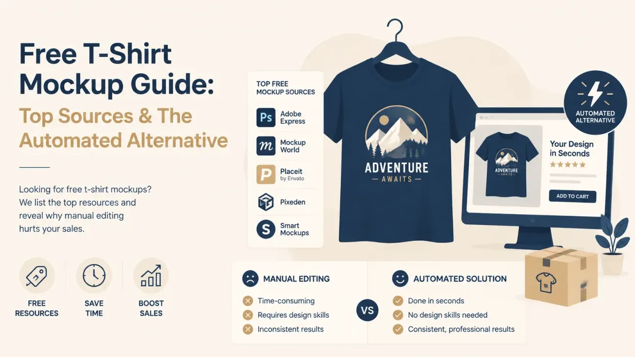 Free T-Shirt Mockup Guide: Top Sources & The Automated Alternative - blog post