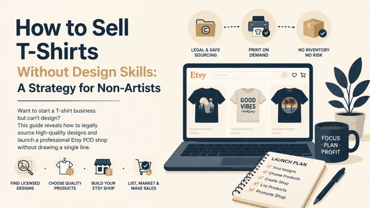 How to Sell T-Shirts Without Design Skills: A Strategy for Non-Artists - blog post