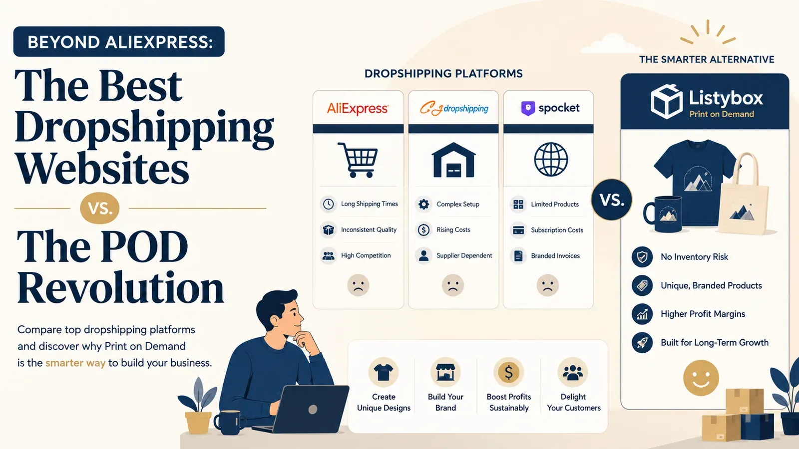 Beyond AliExpress: The Best Dropshipping Websites vs. The POD Revolution - post cover