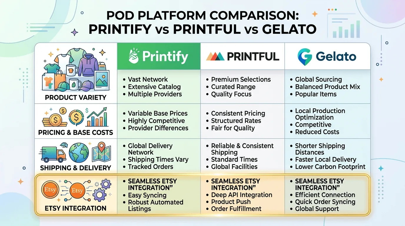 Printify vs Printful vs Gelato: The Ultimate Etsy POD Comparison for 2026 - blog post