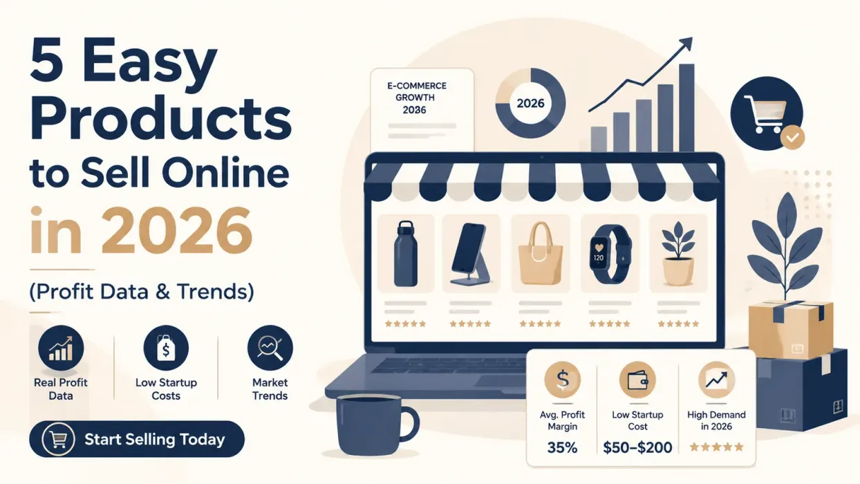 5 Easy Products to Sell Online in 2026 (Profit Data & Trends) - blog post