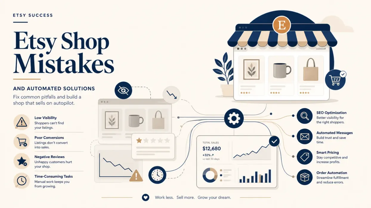 10 Etsy Mistakes That Are Silently Killing Your Sales (And the Automated Solutions to Fix Them) - blog post