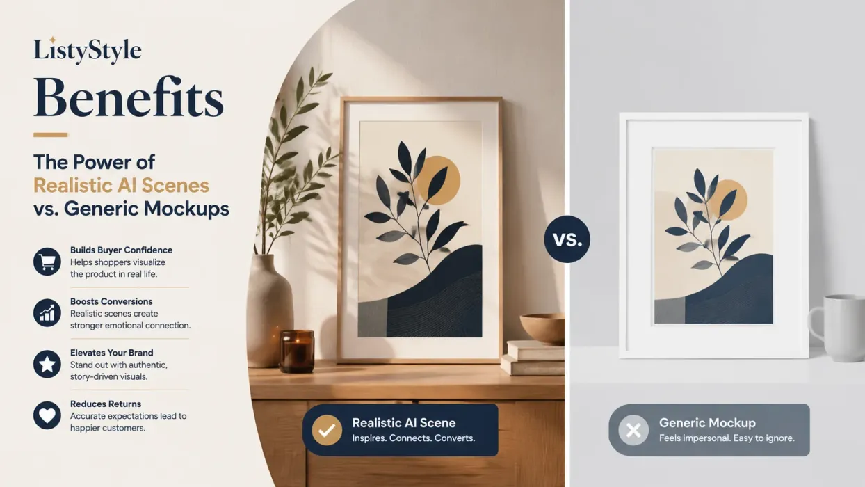 Listystyle Benefits: The Power of Realistic Scenes vs. Generic Mockups - blog post