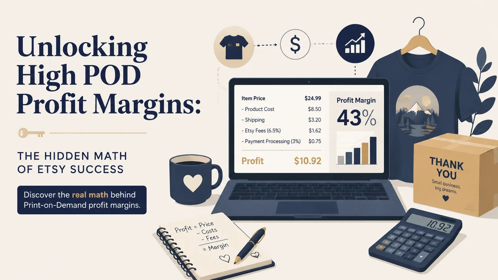 Unlocking High POD Profit Margins: The Hidden Math of Etsy Success - post cover