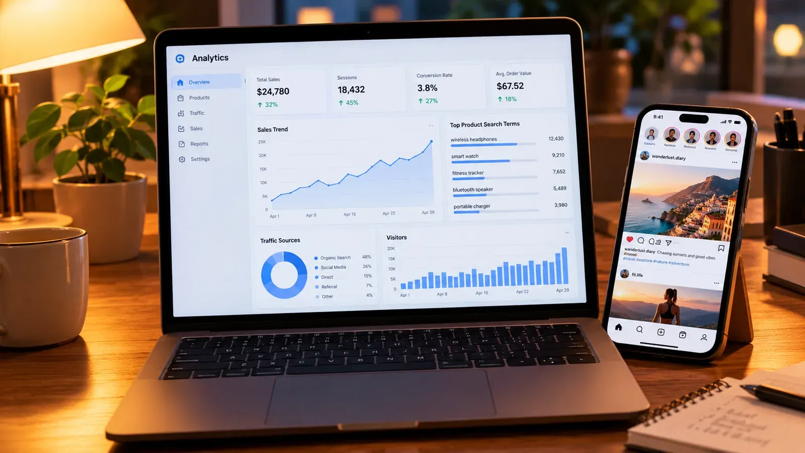 Etsy dashboard showing trending product searches