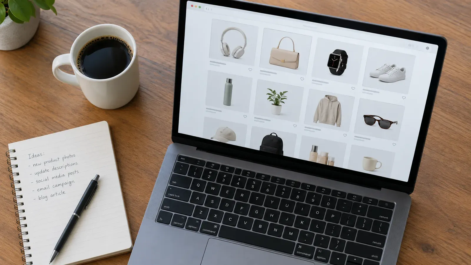 Etsy satıcısı görsel setlerini karşılaştırırken kullandığı dizüstü bilgisayar ekranı
