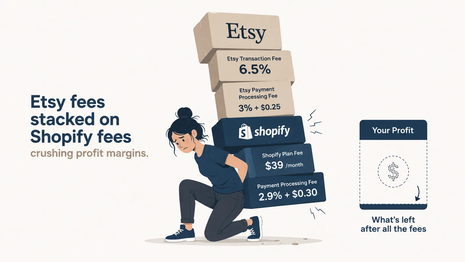Etsy fees stacked on Shopify fees crushing profit margins