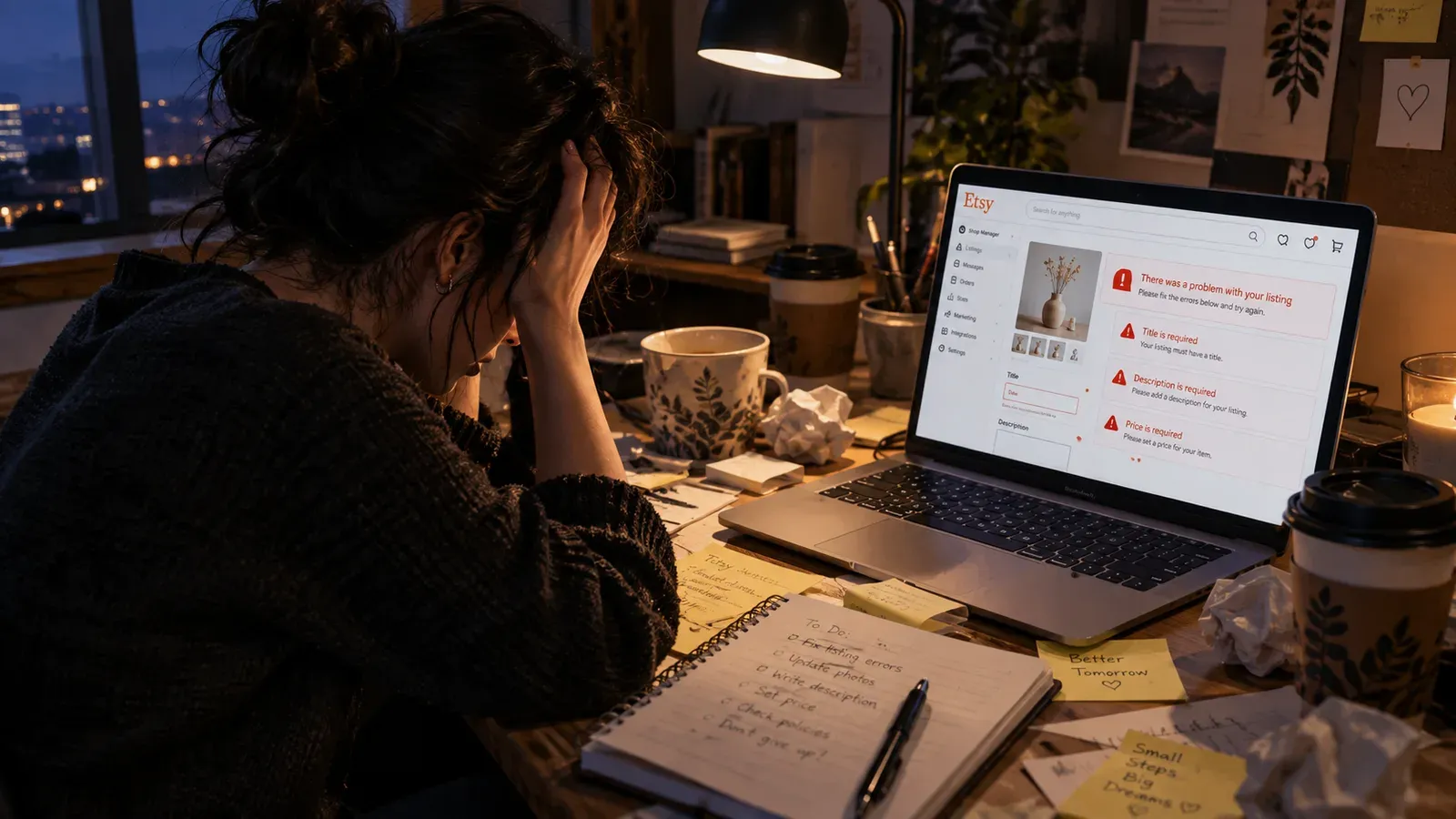 Etsy seller frustrated with manual listing errors