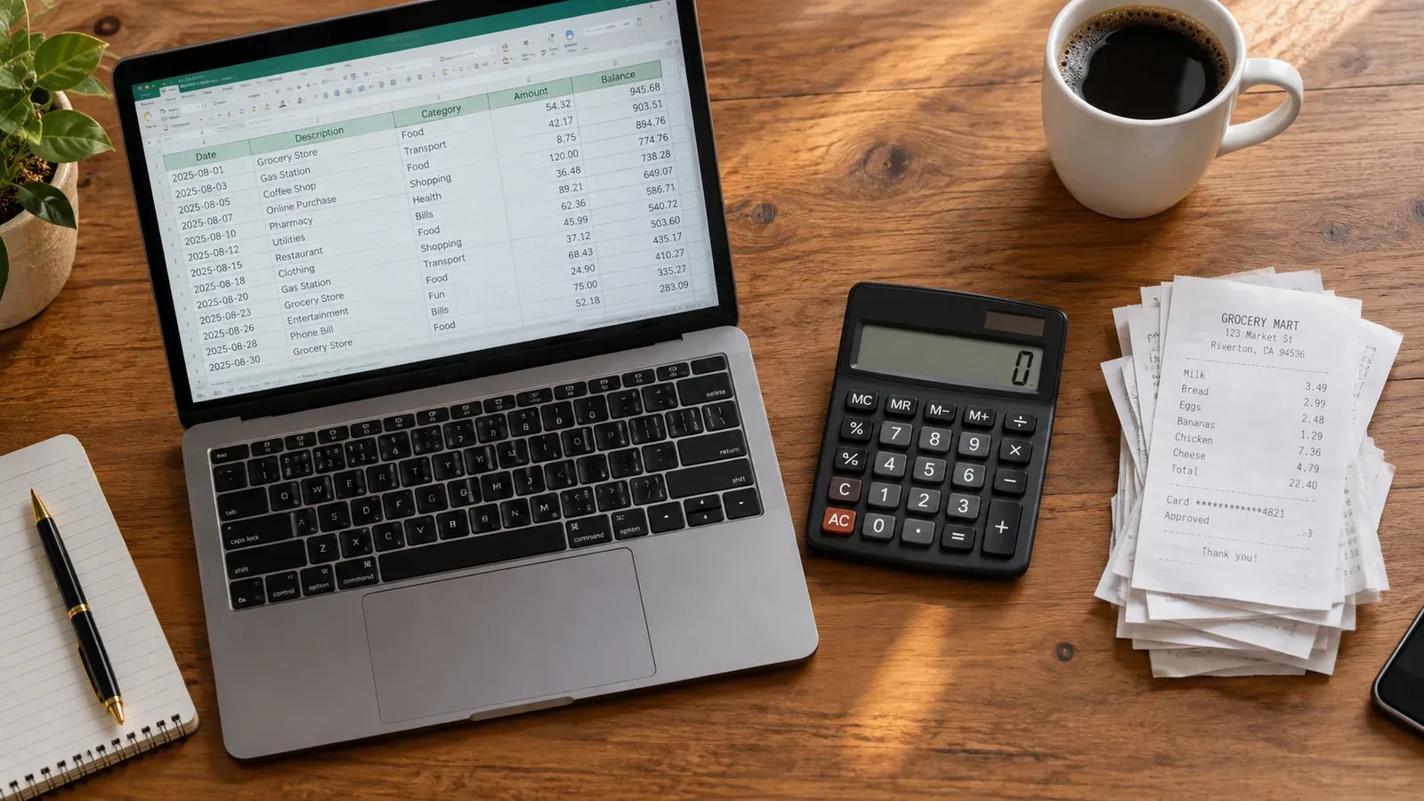 Etsy seller organizing receipts and tax documents on a desk