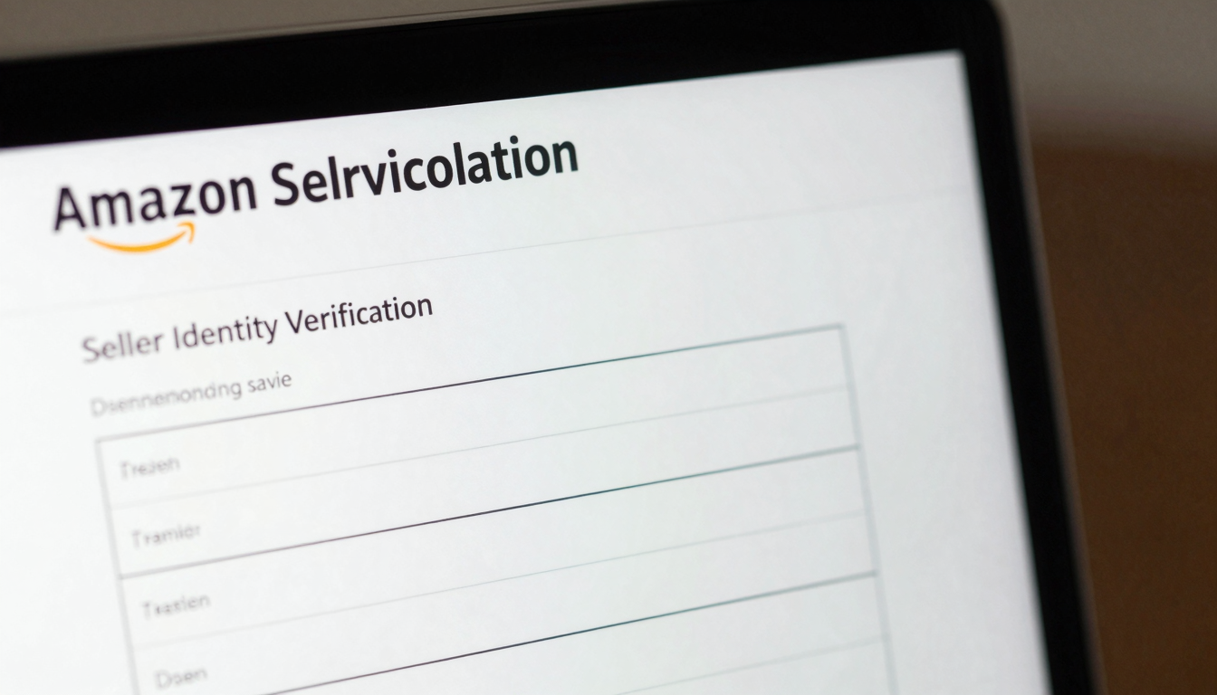 Amazon Seller Central dashboard during identity verification step