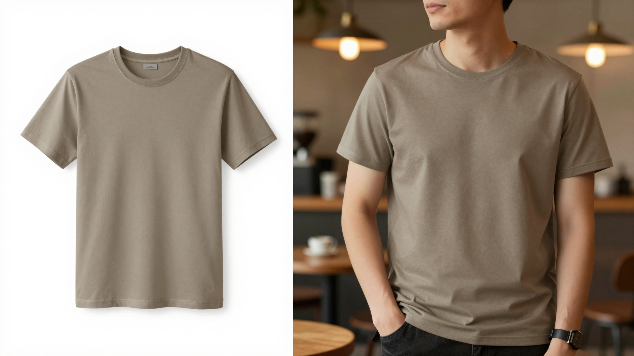 Comparison between generic mockup and lifestyle product photo