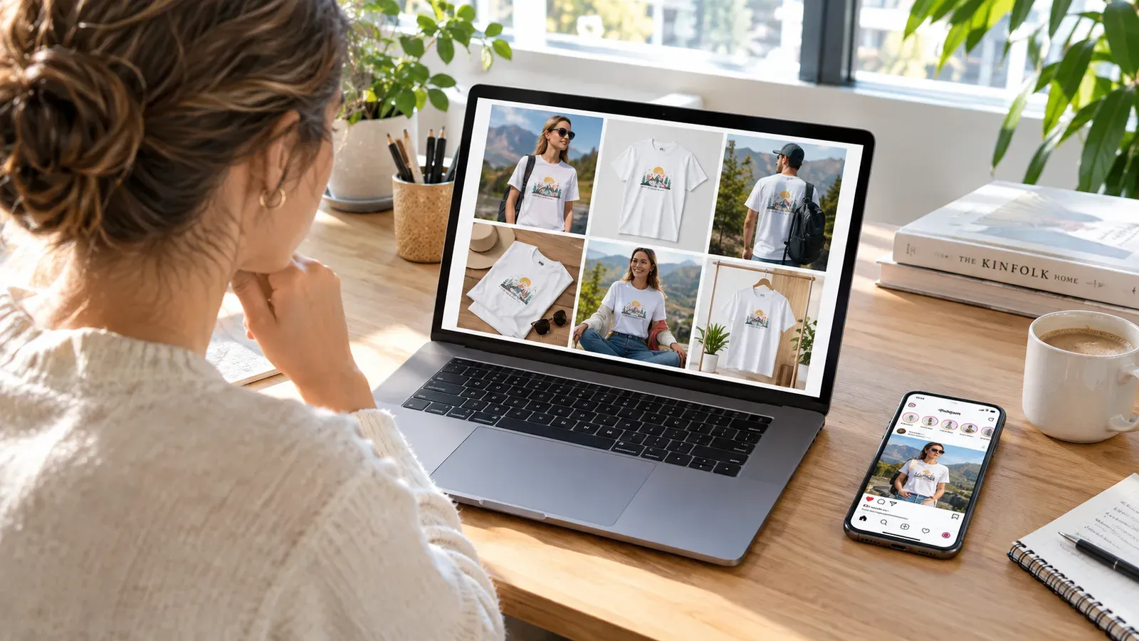 Etsy seller using Listystyle to generate multiple lifestyle product images for social media