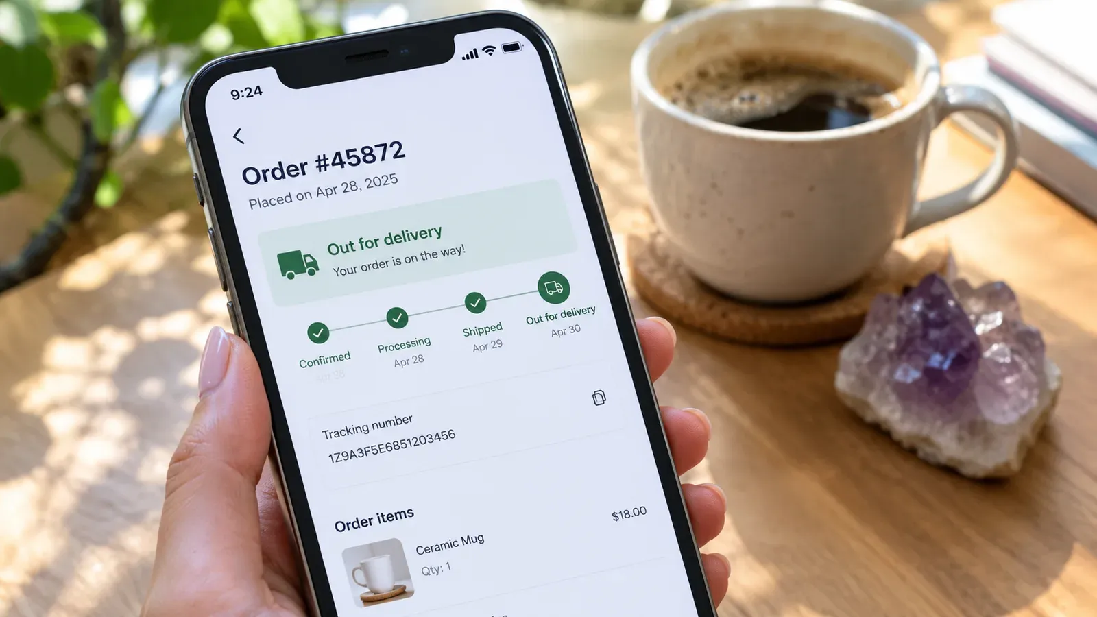 Etsy seller checking automated order fulfillment on phone