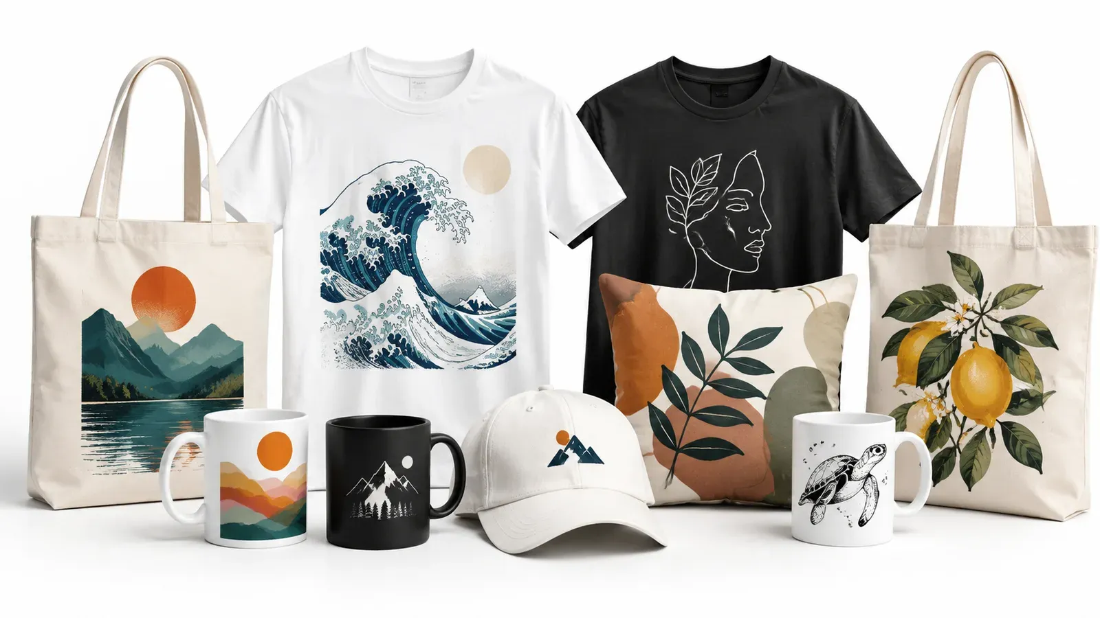 Print on demand products with designs