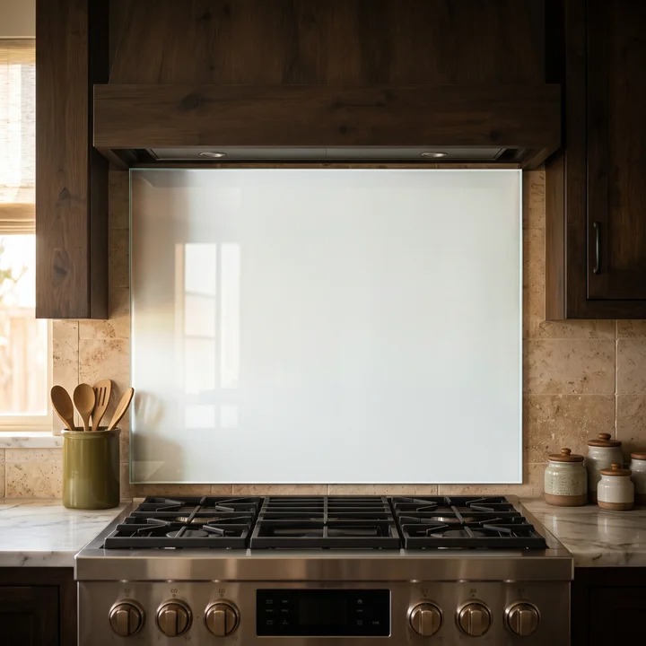 Custom Tempered Glass Kitchen Backsplash Panel