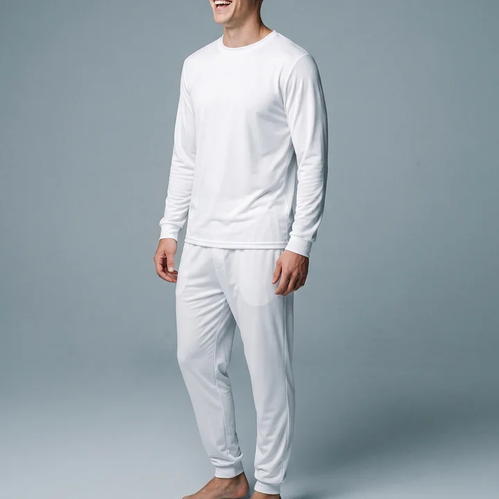 Generic Brand Men's Pajama Set – 2-Piece Long Sleeve All-Over-Print (AOP) Loungewear