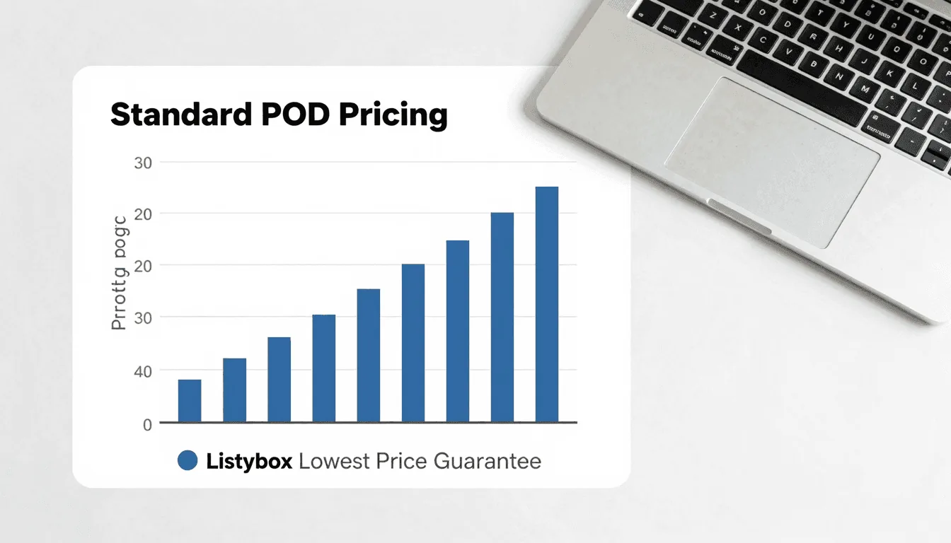 Comparison chart of profit margins with and without Listybox lowest price guarantee