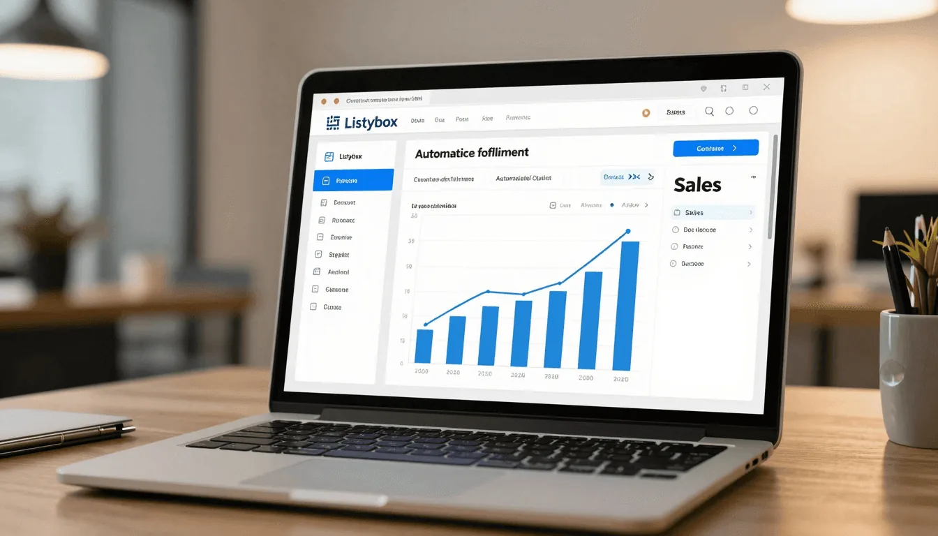 Listybox dashboard showing automated sales and fulfillment