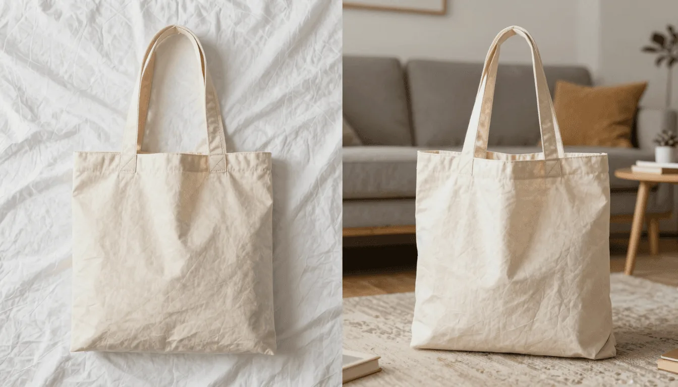 Comparison of amateur product photo vs professional lifestyle mockup