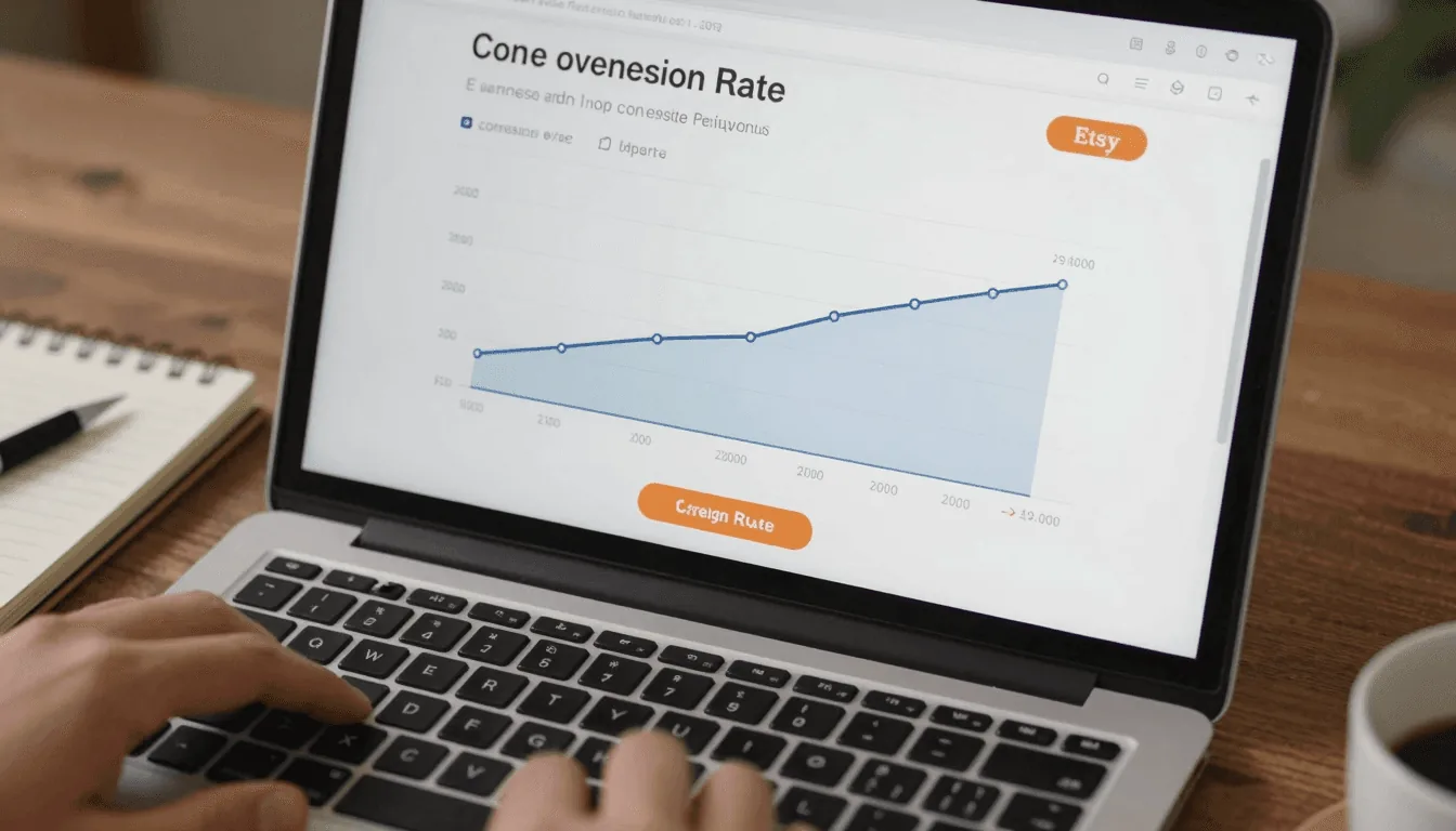 Etsy shop stats showing conversion rate