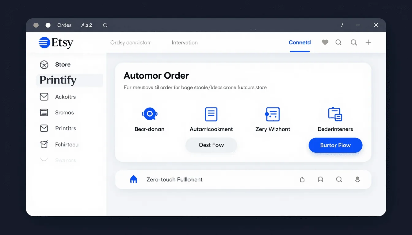 Listybox dashboard connecting Etsy to Printify for automated order fulfillment
