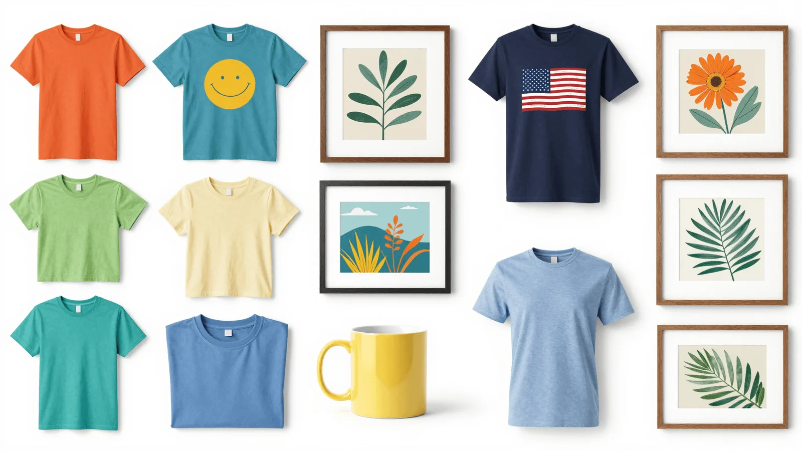 Variety of print-on-demand products available for Etsy sellers